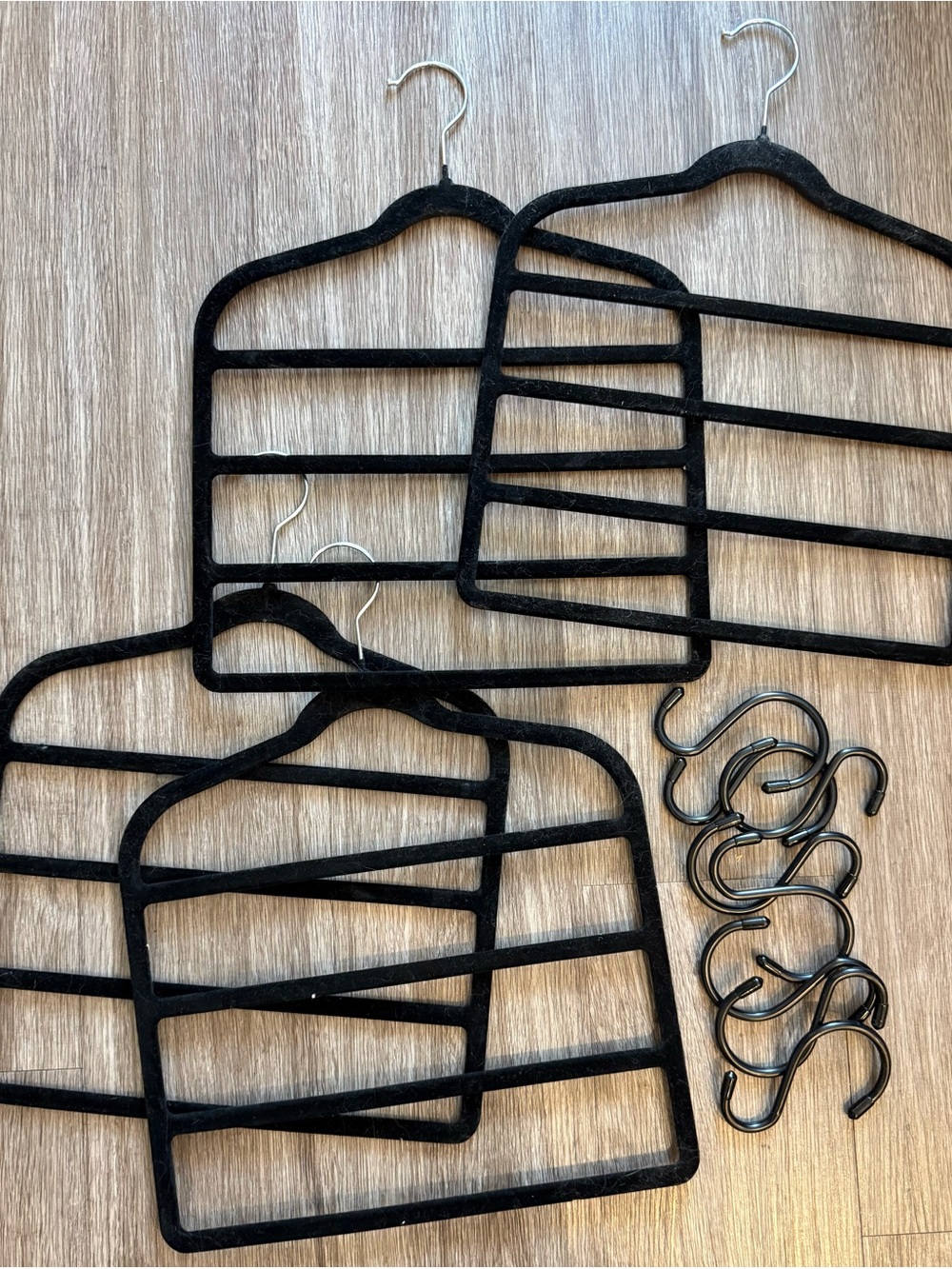 Black Velvet hangers and hooks for Pants and Jeans